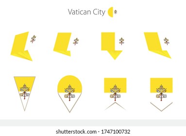 Vatican City national flag collection, eight versions of Vatican City vector flags. Vector illustration.