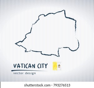 Vatican City national vector drawing map on white background