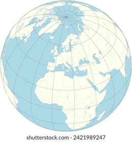 Vatican City prominently displayed in the orthographic projection of the world map, a country in Europe.