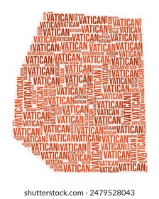 Vatican City region word cloud. Country shape design. Vatican City colored illustration. Region names collage cloud. Vector illustration.