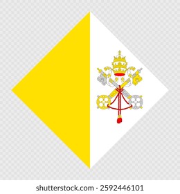 Vatican City rhombus flag. Vector illustration.
