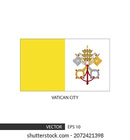 Bandera cuadrada de la Ciudad del Vaticano sobre fondo blanco y especificar es vector eps10.
