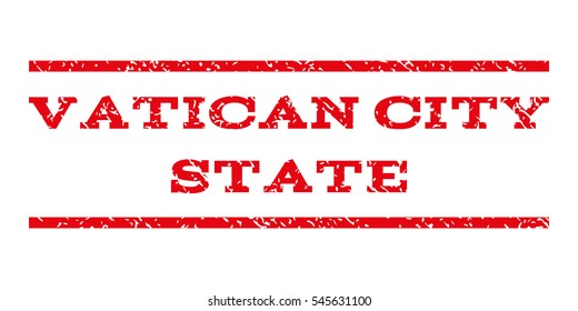 Vatican City State watermark stamp. Text caption between horizontal parallel lines with grunge design style. Rubber seal stamp with unclean texture.