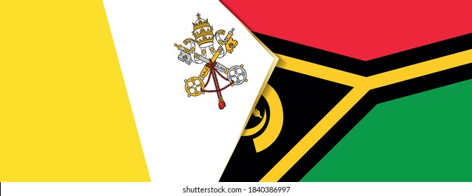 Vatican City and Vanuatu flags, two vector flags symbol of relationship or confrontation.