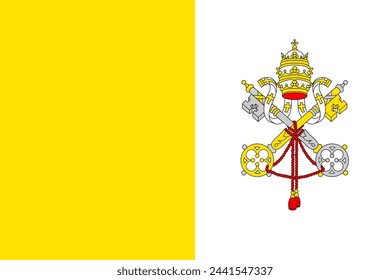 Vatican City vector flag in official colors and 3:2 aspect ratio.