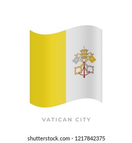 Vatican City waving flag vector icon. National symbol of Vatican City. Vector illustration isolated on white.