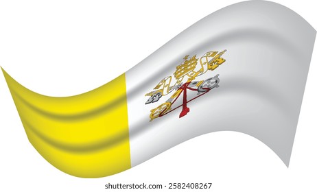 Vatican City wavy flag Canadian waving flag vector illustration