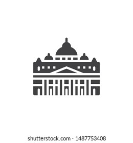 Vatican famous landmarks vector icon. filled flat sign for mobile concept and web design. Vatican city buildings travel glyph icon. Symbol, logo illustration. Vector graphics