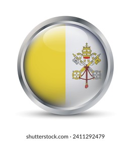 Vatican Flag 3D Badge Illustration