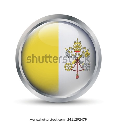 Vatican Flag 3D Badge Illustration