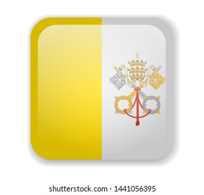 Vatican flag bright square icon. Vector Illustration