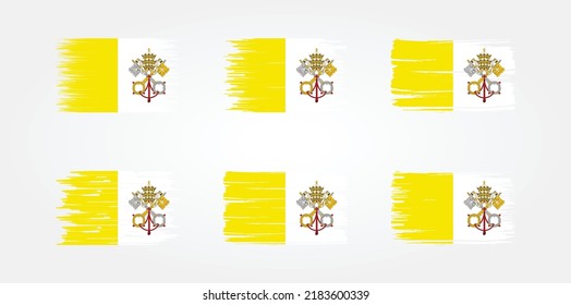 Vatican Flag Brush Collection. National Flag
