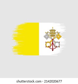 Vatican Flag Brush. National Flag