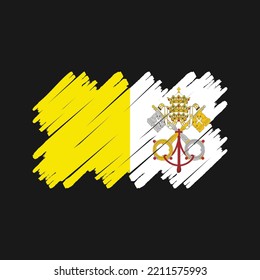 Vatican Flag Brush. National Flag