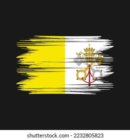 Ilustración del vector de pincel de bandera del Vaticano