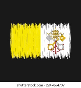 Ilustración del vector de pincel de bandera del Vaticano