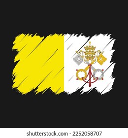 Vatican Flag Brush Vector Illustration