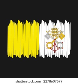 Vatican Flag Brush Vector Illustration