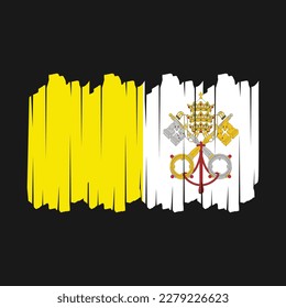 Vatican Flag Brush Vector Illustration
