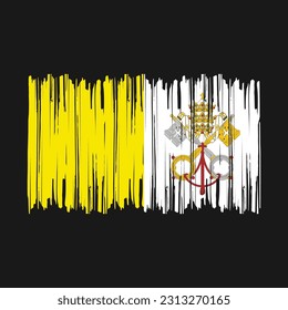 Ilustración del vector de pincel de bandera del Vaticano