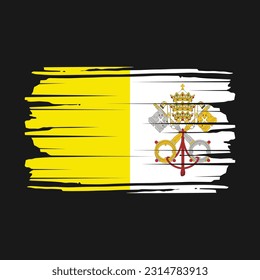 Vatican Flag Brush Vector Illustration