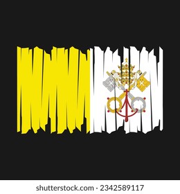 Vatican Flag Brush Vector Illustration