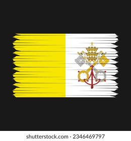 Ilustración del vector de pincel de bandera del Vaticano