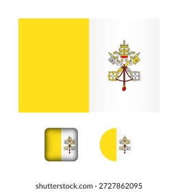 Vatican Flag Flat Icons Collection