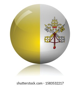 Vatican flag glass icon vector illustration