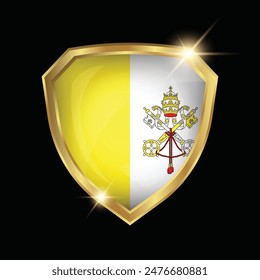 Vatican Flag Golden Shield Logo