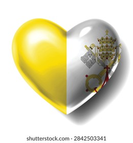 VATICAN Flag Heart Shape Vector, Love VATICAN National Symbol Design