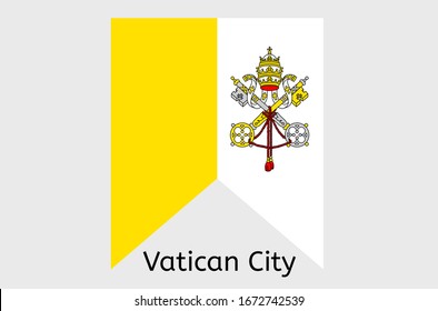 Vatican flag icon, Vatican city flag vector illustration