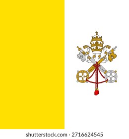 Vatikanisches Flaggensymbol in hoher Qualität, verwendet in Vatikanstadt