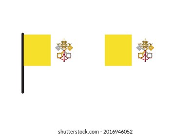 Vatican Flag isolated on white background