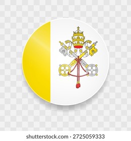 Vatikanflagge auf Knopfglas