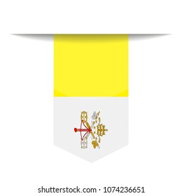 Vatican Flag Vector Bookmark Icon - Illustration