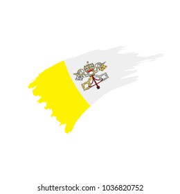 Vatican flag, vector illustration on a white background