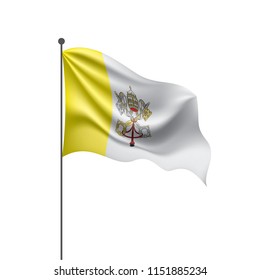 Vatican flag, vector illustration on a white background