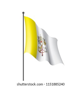 Vatican flag, vector illustration on a white background