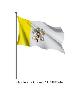 Vatican flag, vector illustration on a white background