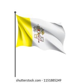 Vatican flag, vector illustration on a white background