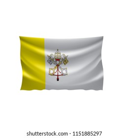 Vatican flag, vector illustration on a white background