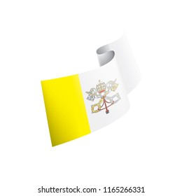 Vatican flag, vector illustration on a white background