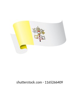 Vatican flag, vector illustration on a white background