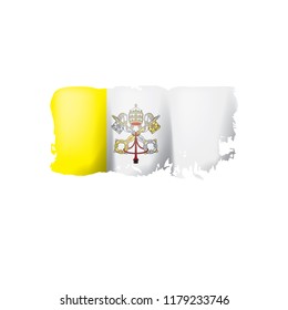 Vatican flag, vector illustration on a white background