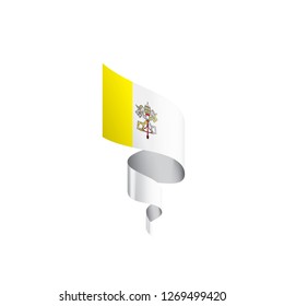 Vatican flag, vector illustration on a white background
