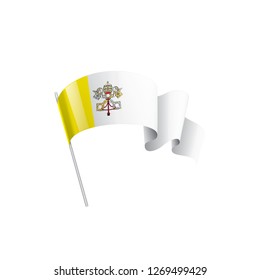 Vatican flag, vector illustration on a white background