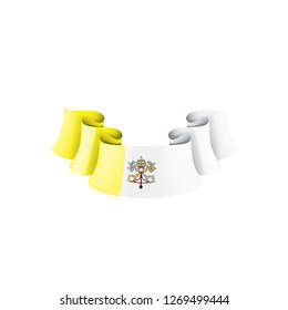 Vatican flag, vector illustration on a white background