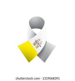 Vatican flag, vector illustration on a white background