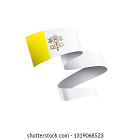 Vatican flag, vector illustration on a white background